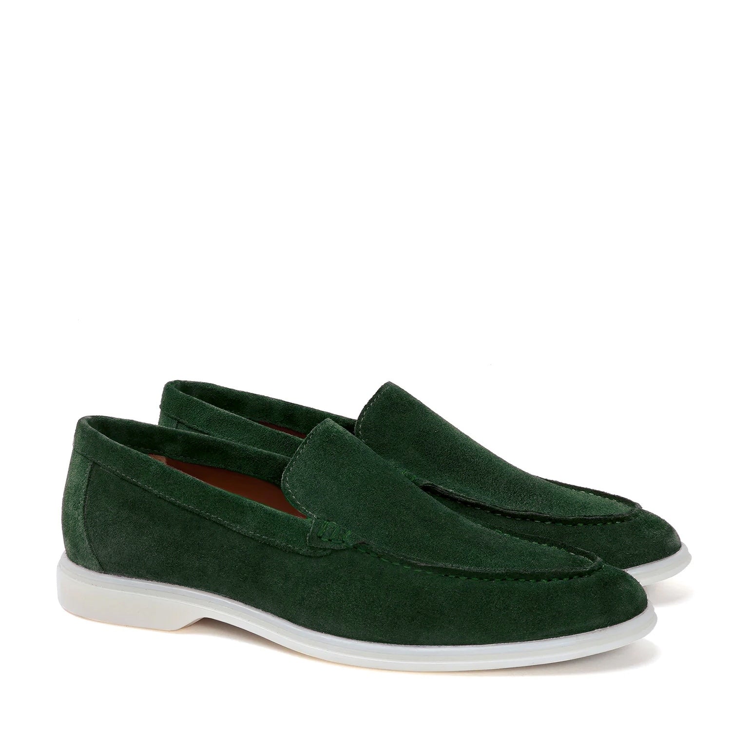 Men's Yacht Shoes in Green suede Leather Loafer