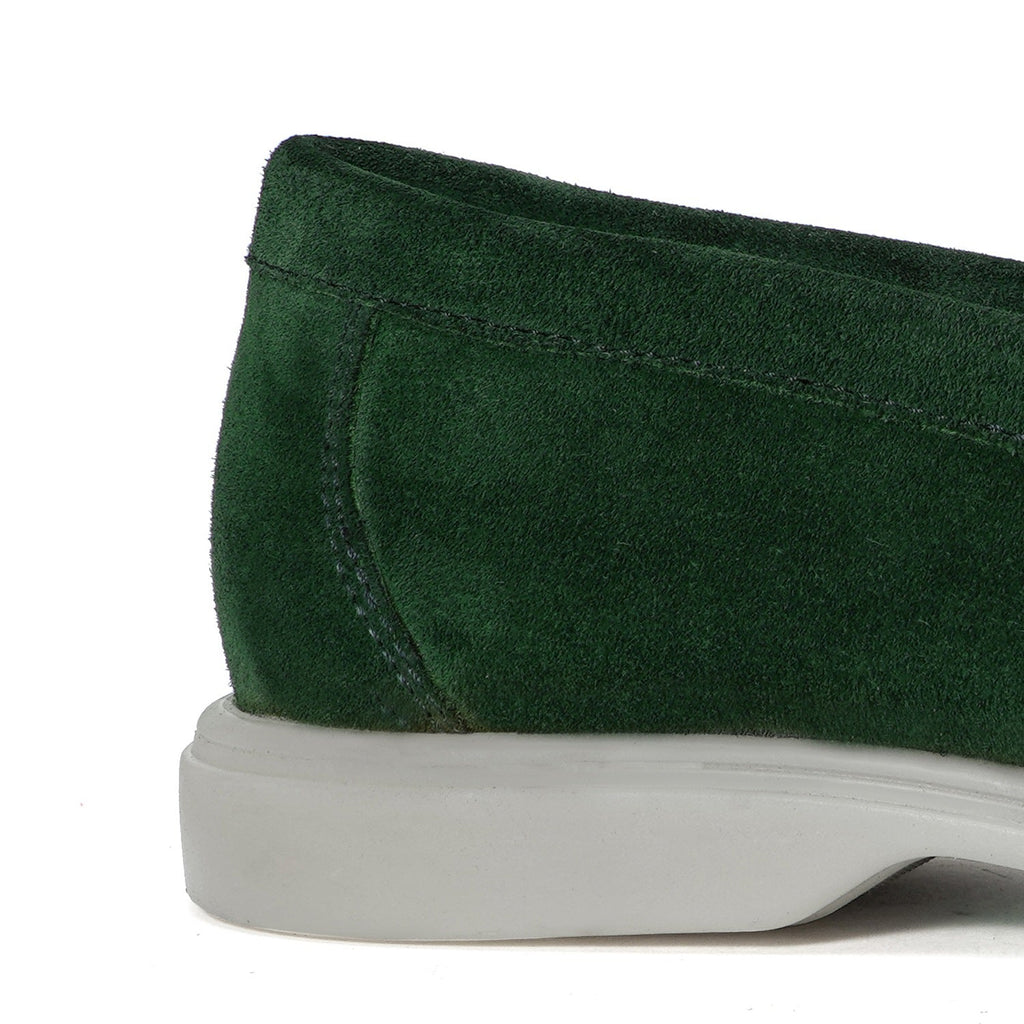 Men's Yacht Shoes in Green suede Leather Loafer