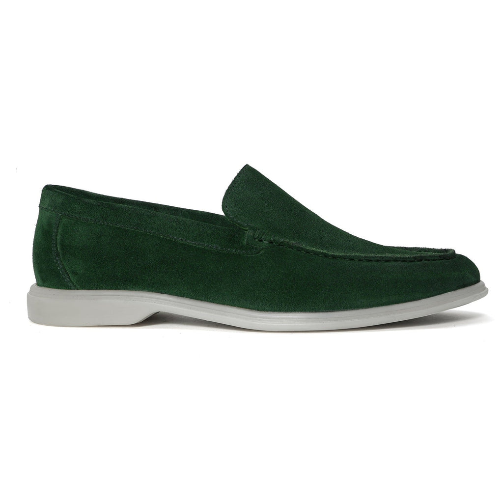 Men's Yacht Shoes in Green suede Leather Loafer