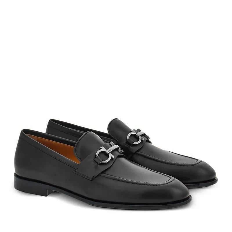 Penny Plaque Leather Loafers