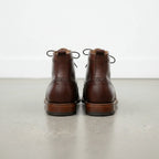 Men's Brown Wingtip Leather Derby Ankle Boots — Vatton