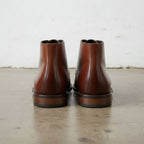 Men's Brown Plain-Toe Leather Chukka Boots — combeg
