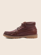 Cognac leather lug-sole boat boots