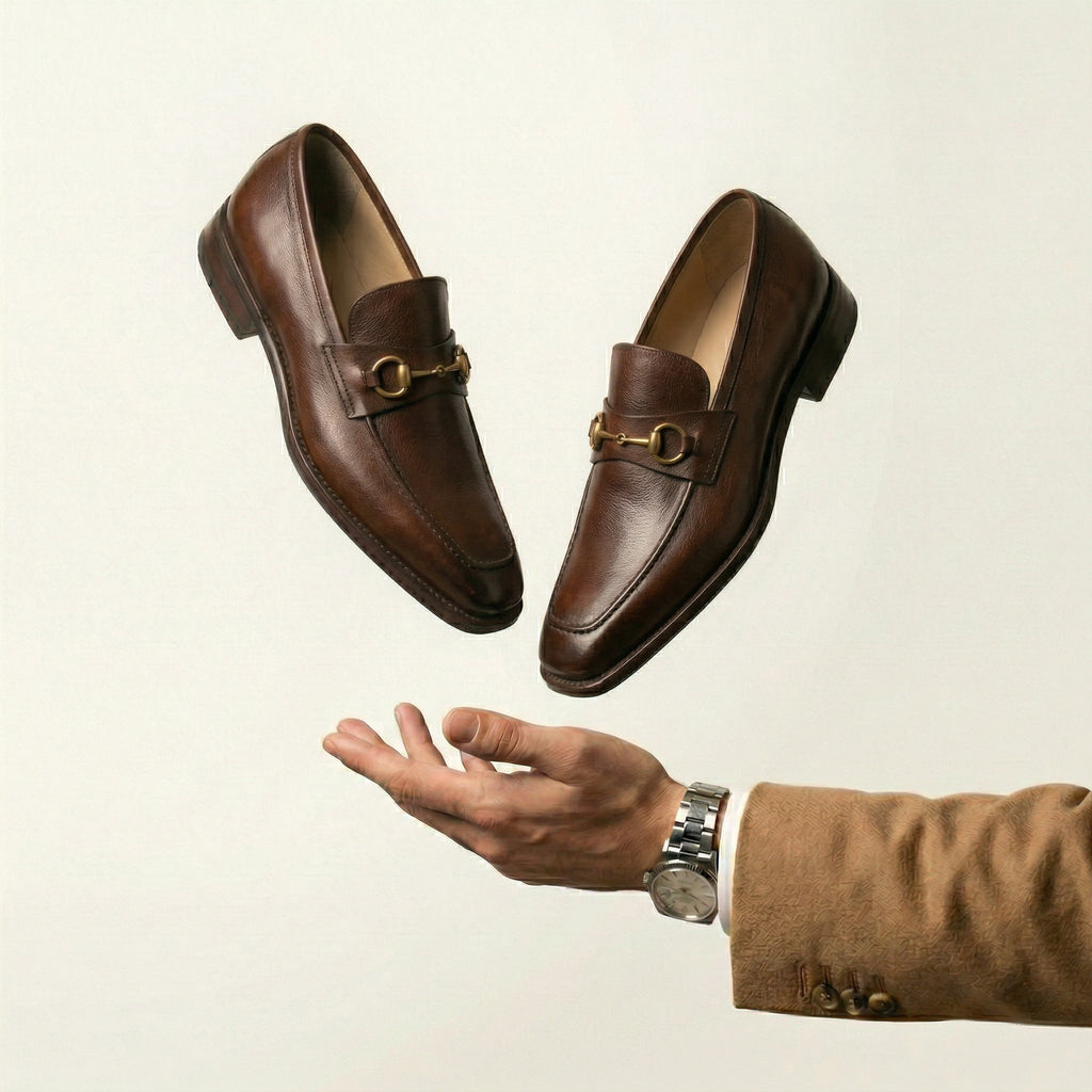 Brown Leather Lucente Horse Bit Loafer