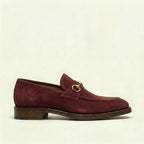 Burgundy Suede Lucente Penny Loafer Shoes