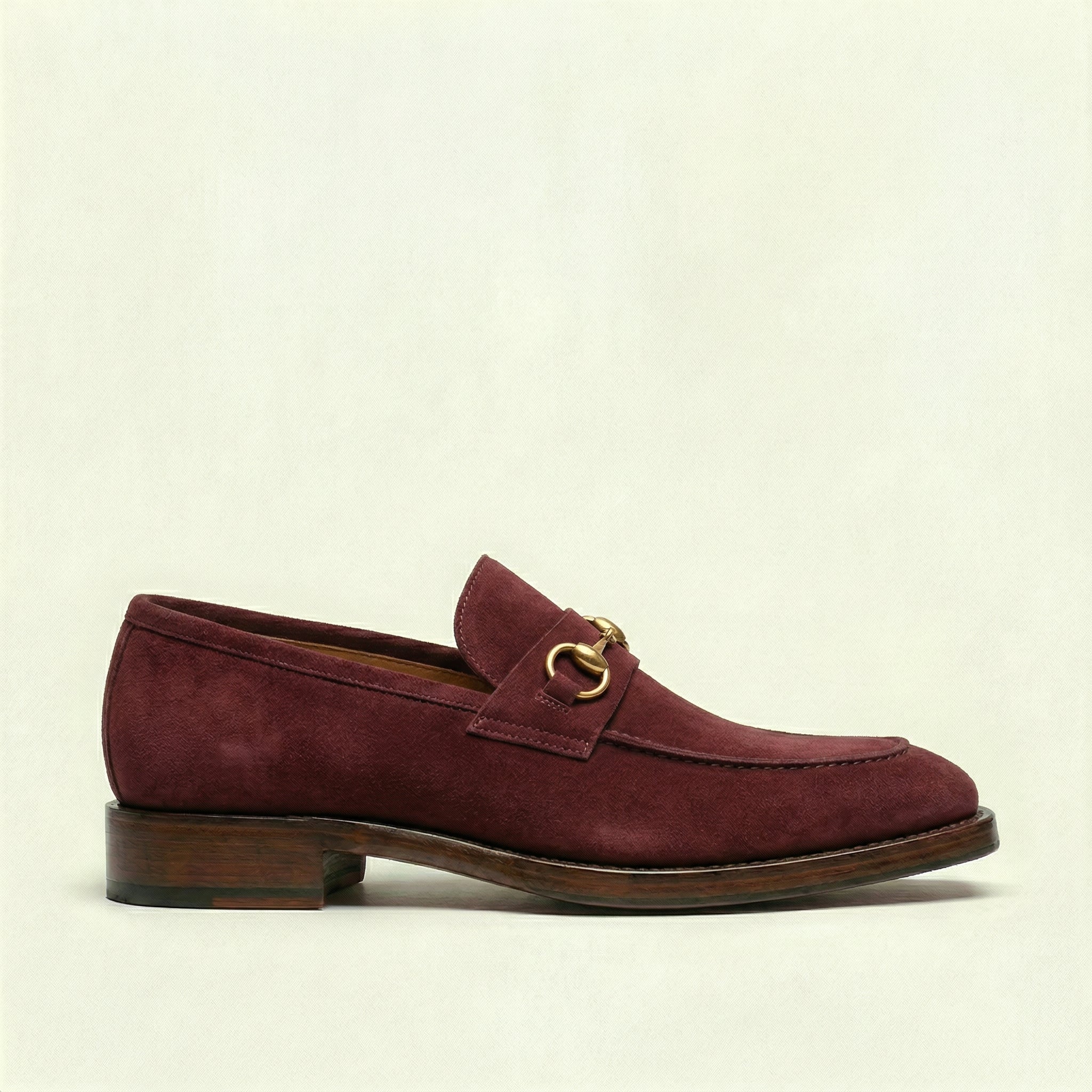 Burgundy Suede Lucente Penny Loafer Shoes