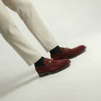Burgundy Suede Lucente Penny Loafer Shoes