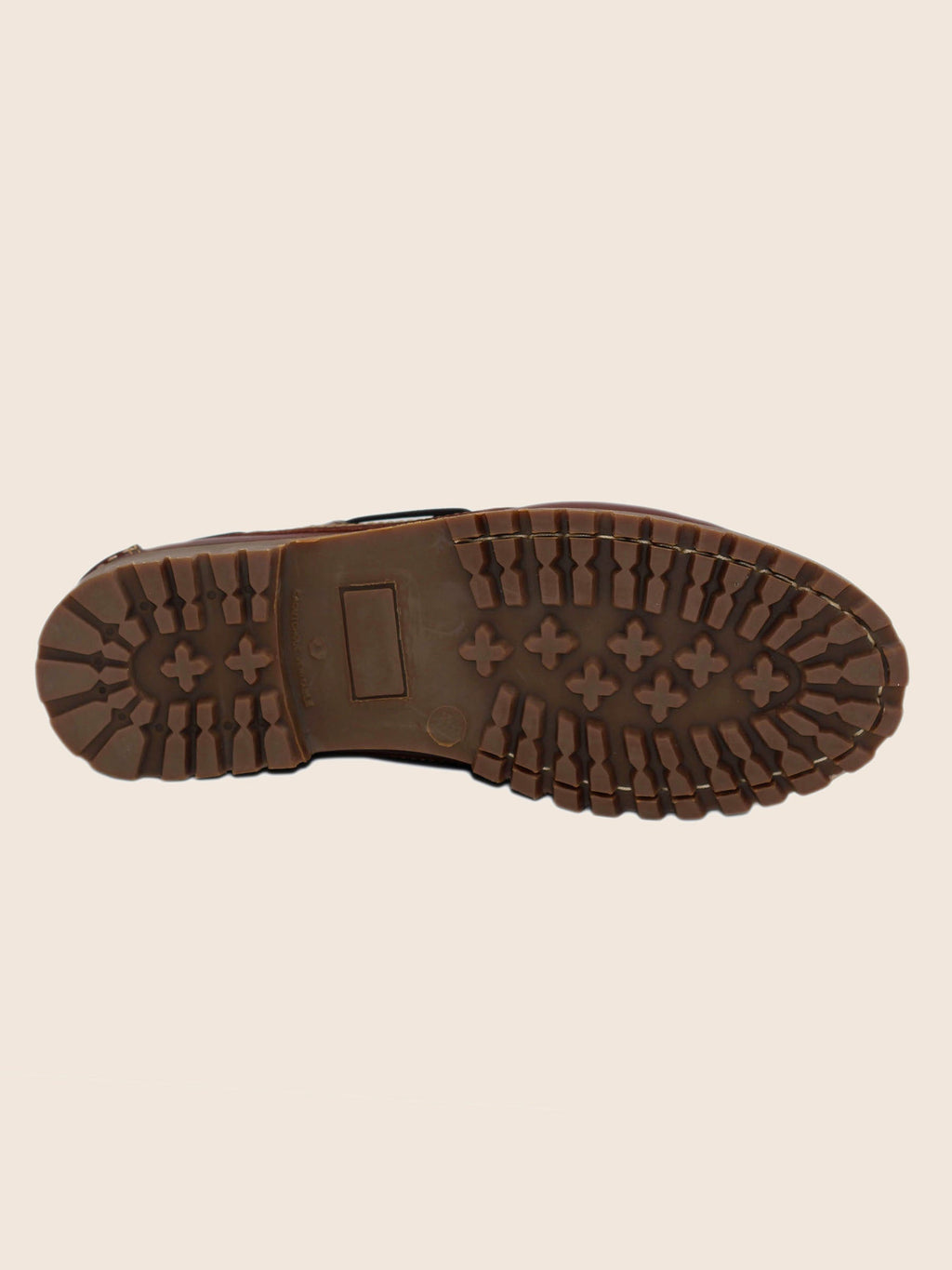 Brown lug-sole boat shoes