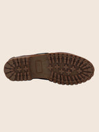 Brown lug-sole boat shoes