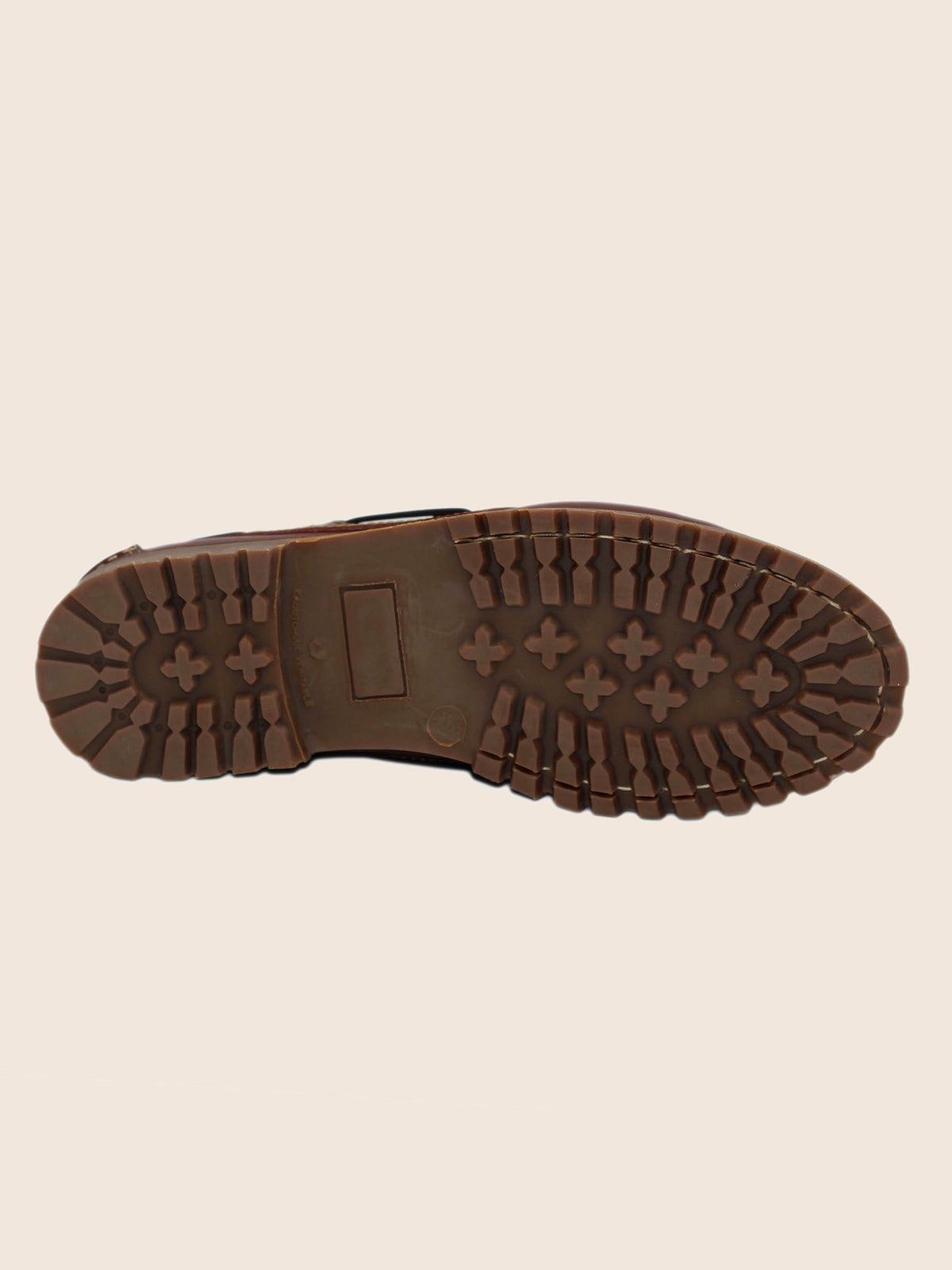 Brown lug-sole boat shoes