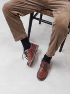 Brown lug-sole boat shoes