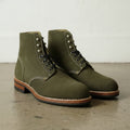 Men's Olive Green Plain-Toe Suede Ankle Boots — Headington