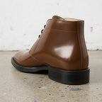 Men's Brown Patent Leather Chukka Boots — Holwood