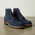 Men's Navy Blue Plain-Toe Suede Ankle Boots — Headington