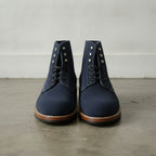 Men's Navy Blue Plain-Toe Suede Ankle Boots — Headington