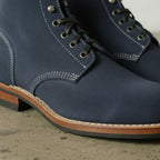 Men's Navy Blue Plain-Toe Suede Ankle Boots — Headington
