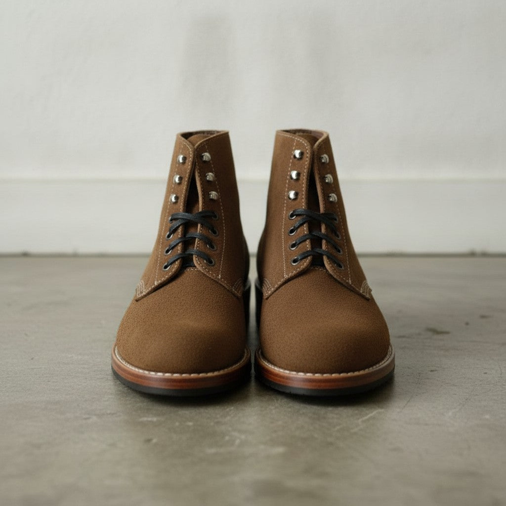 Men's Brown Plain-Toe Suede Ankle Boots — Headington