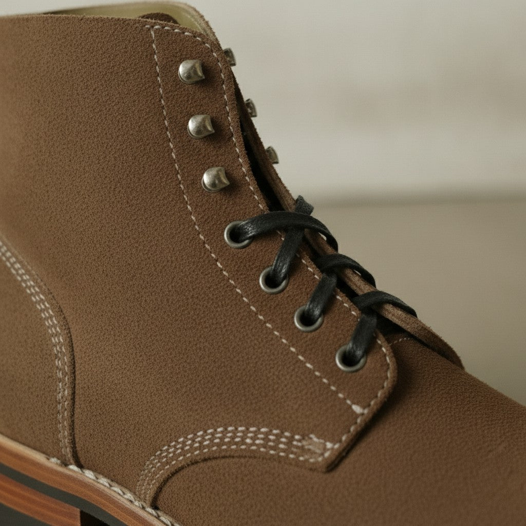 Men's Brown Plain-Toe Suede Ankle Boots — Headington