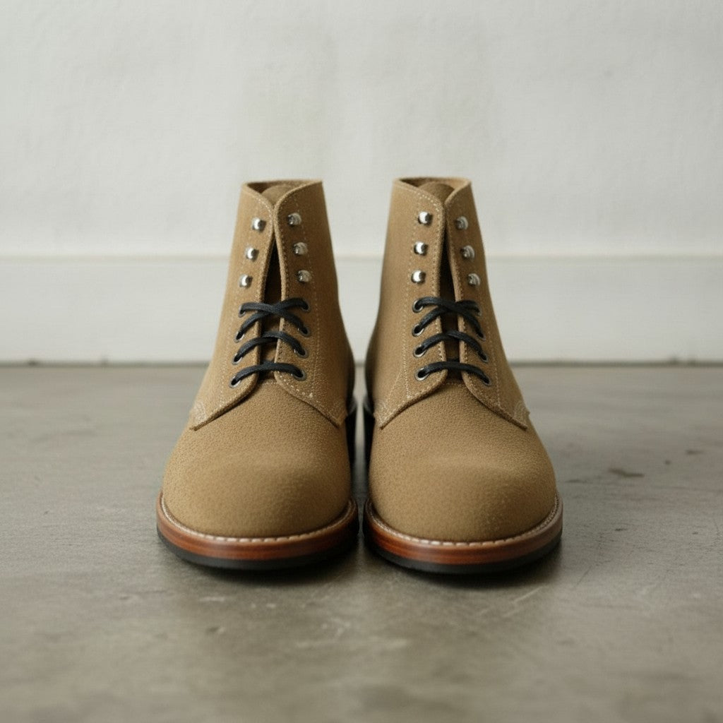 Men's Tan Plain-Toe Suede Ankle Boots — Readington