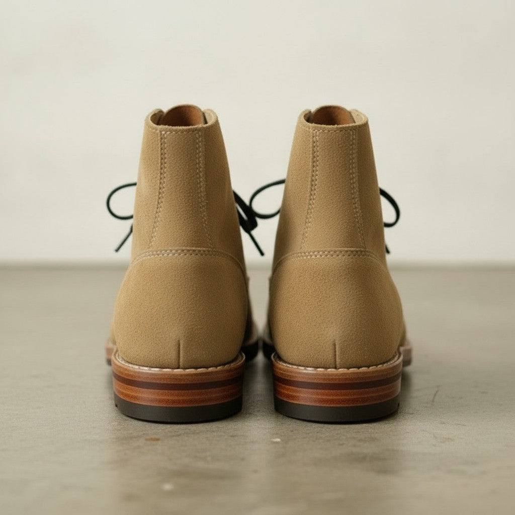Men's Tan Plain-Toe Suede Ankle Boots — Readington