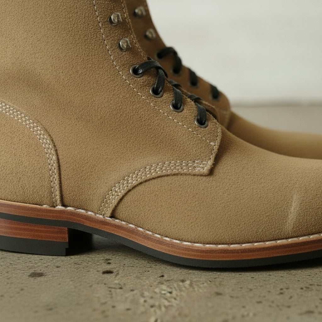 Men's Tan Plain-Toe Suede Ankle Boots — Readington