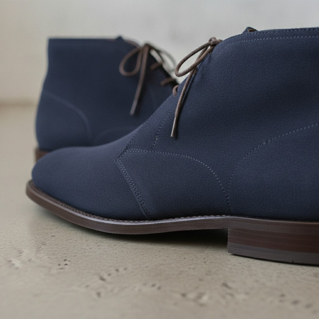 Men's Navy Blue Suede Chukka Boots — Karlowe