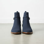 Men's Navy Blue Suede Buckle Ankle Boots — Hampton