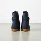 Men's Navy Blue Suede Buckle Ankle Boots — Hampton