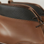 Men's Brown Plain-Toe Leather Chukka Boots — Gurford