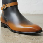 Men's Black and Tan Plain-Toe Leather Jodhpur Boots — carborough