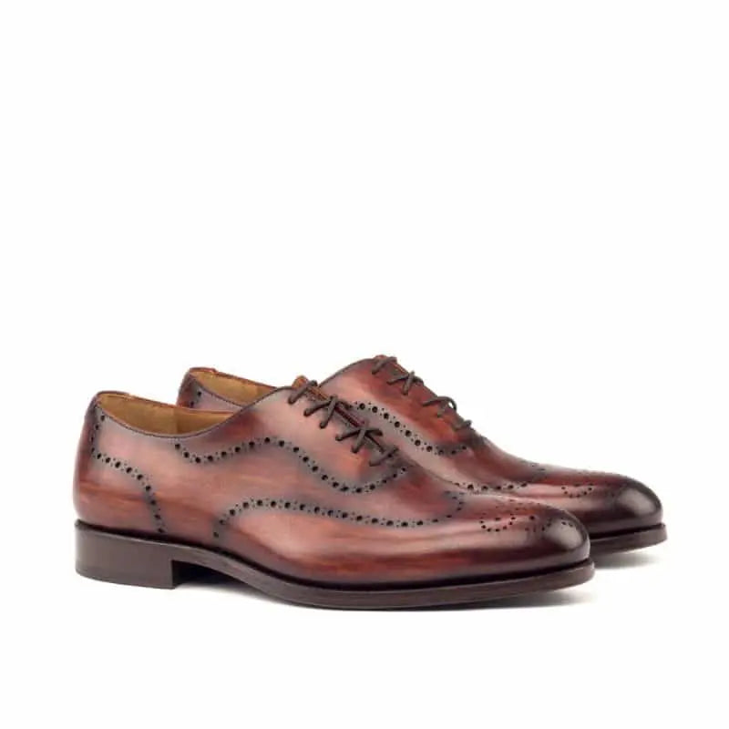 Noble's Walk Brown Black Two Tone Brogue Wholecut Derby