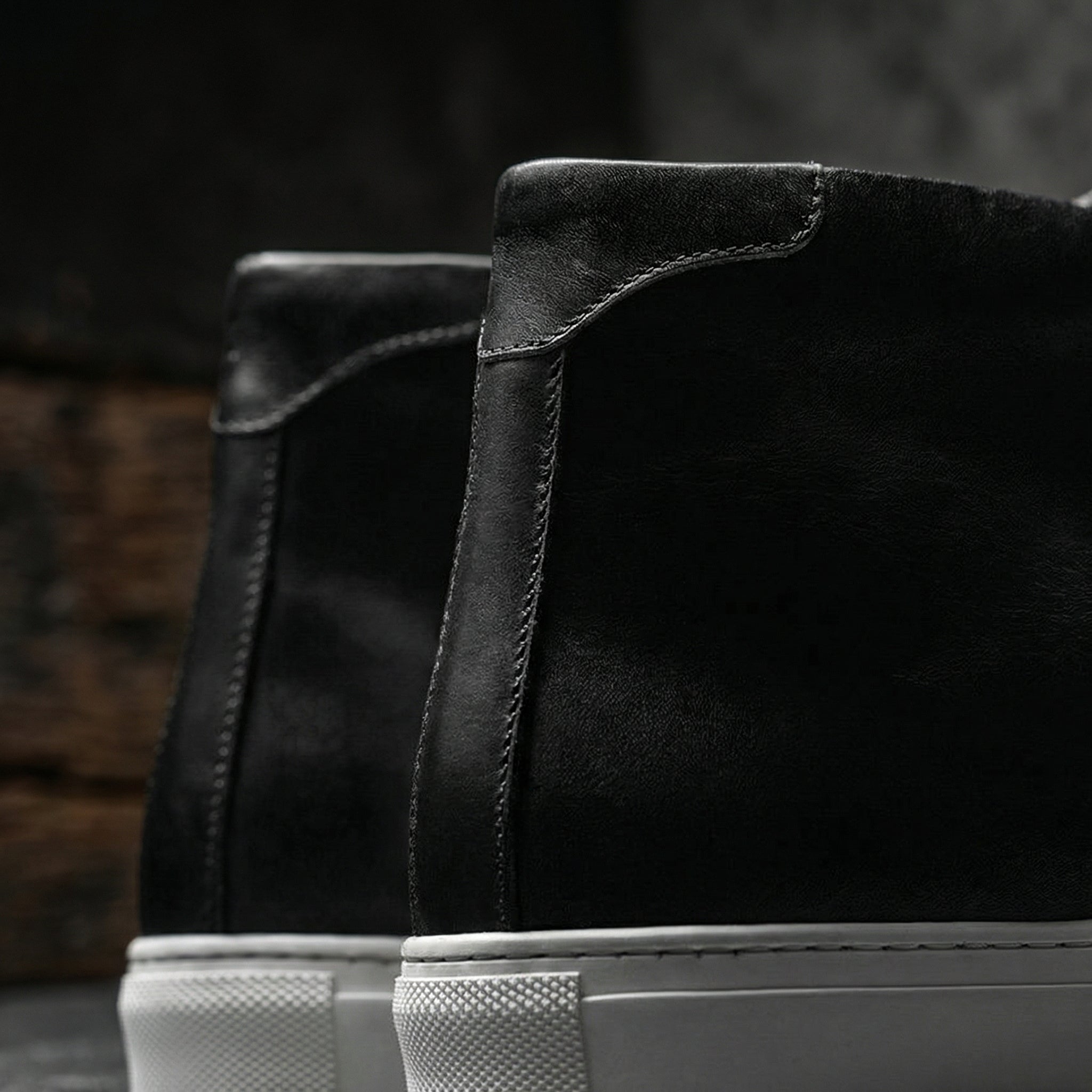 Black Leather Coleman Sneaker Boots