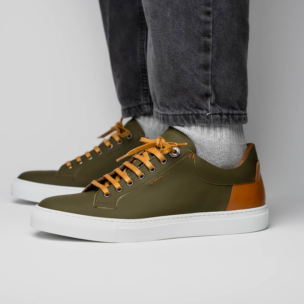 Diaz Matte Finish  Sneaker in Olive Green