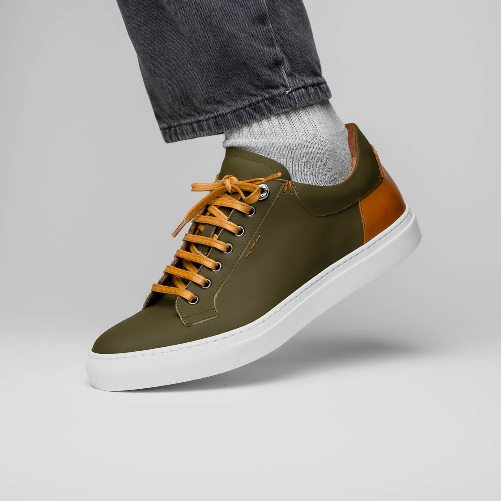 Diaz Matte Finish  Sneaker in Olive Green