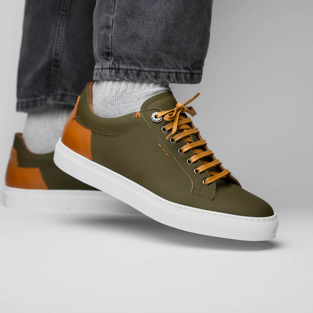 Diaz Matte Finish  Sneaker in Olive Green
