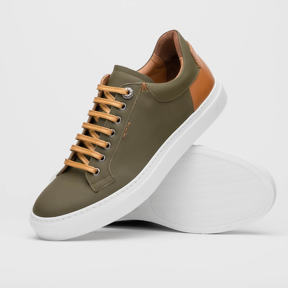 Diaz Matte Finish  Sneaker in Olive Green
