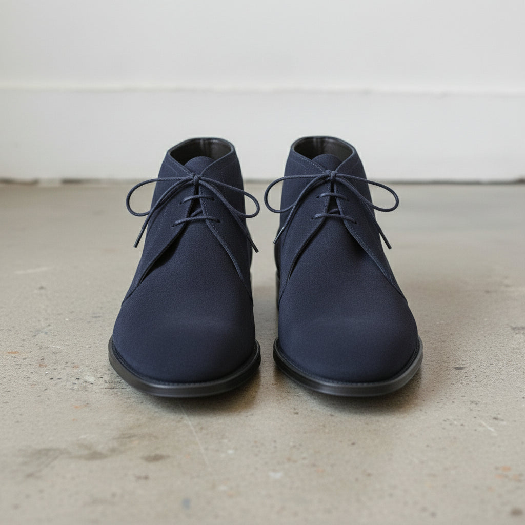 Men's Navy Blue Suede Chukka Boots — Gopham