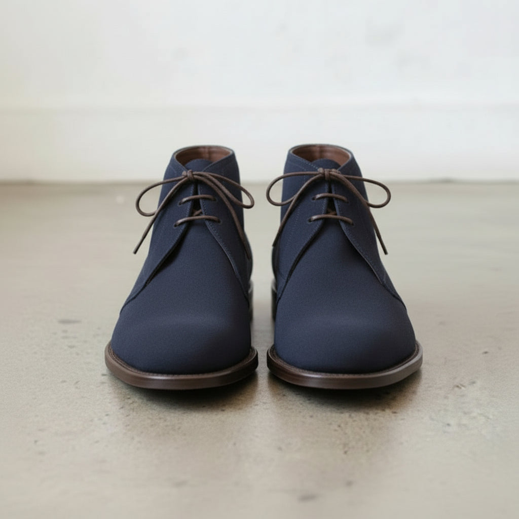Men's Navy Blue Suede Chukka Boots — Karlowe