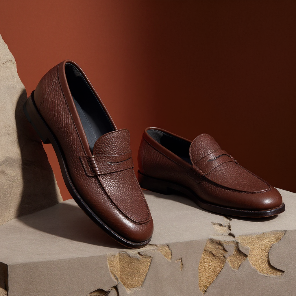 Brown Leather Demetrius Slip On Unlined Loafers - Comfort First Edition