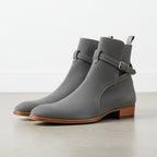 Men's Gray Suede Buckle Ankle Boots — Hampton