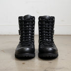 Men's Black Plain-Toe Leather Hiker Boots -