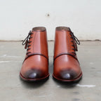 Men's Cognac and Dark Brown Plain-Toe Leather Chukka Boots — Goldam
