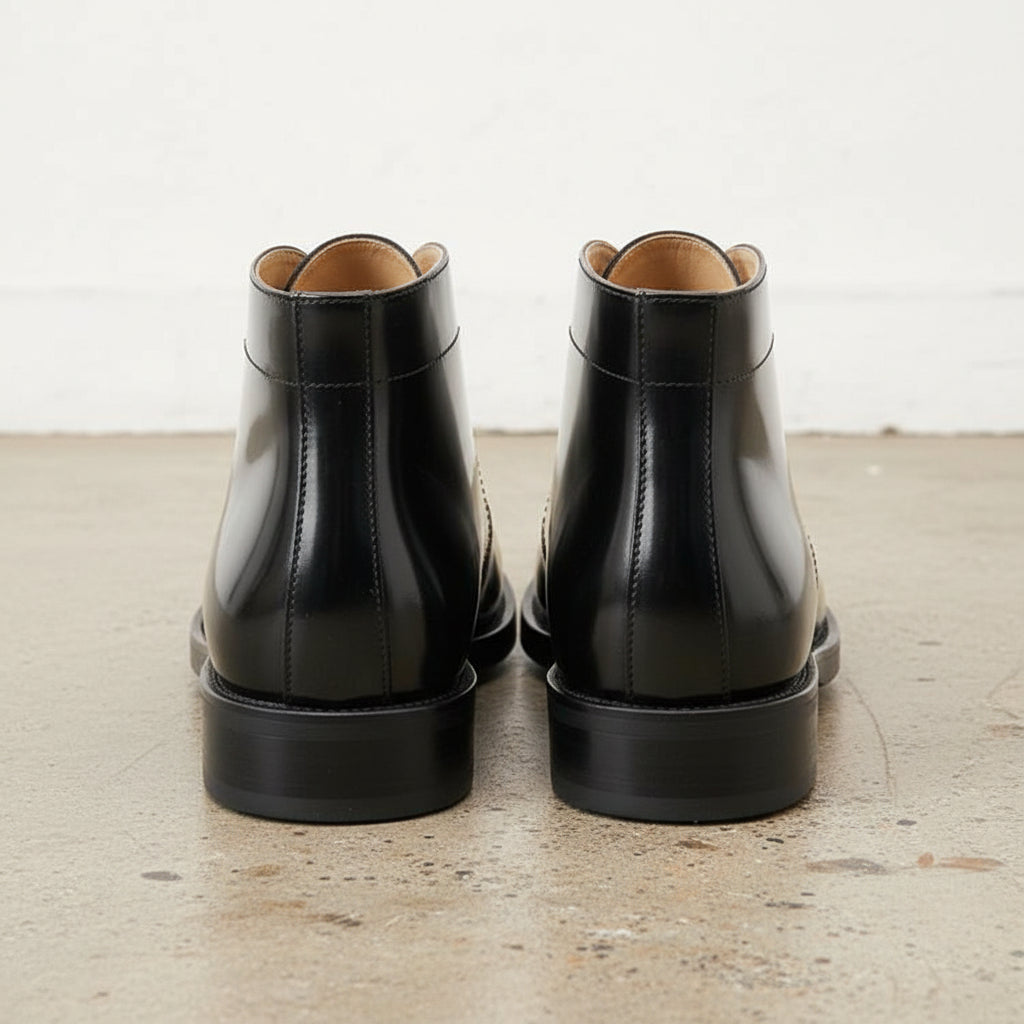 Men's Black Patent Leather Chukka Boots — holwood