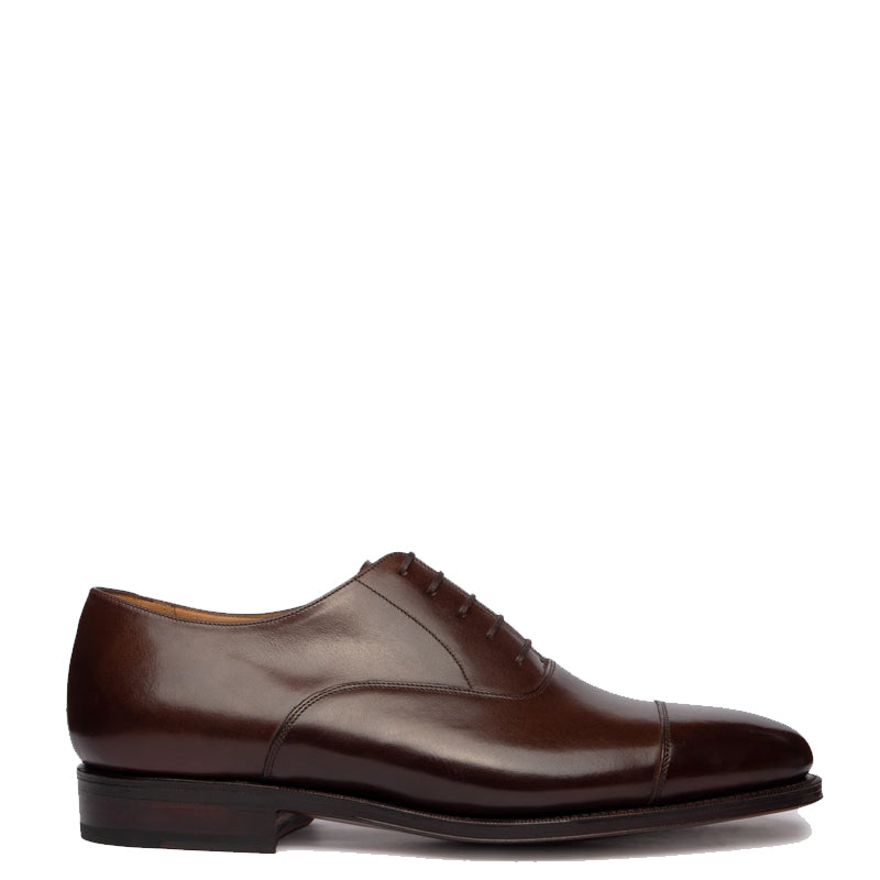 Plain Classic Captoe Leather Oxford Shoe Burgundy