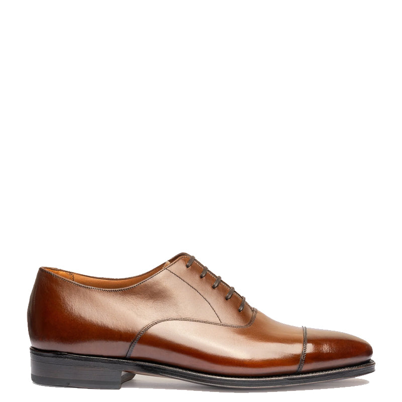 Classic Design Captoe Plain Leather Oxford Shoe Black