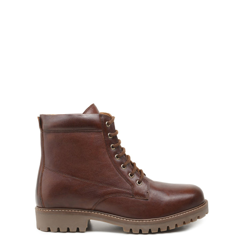 Classic Leather Lace Up Ankle Boot Brown