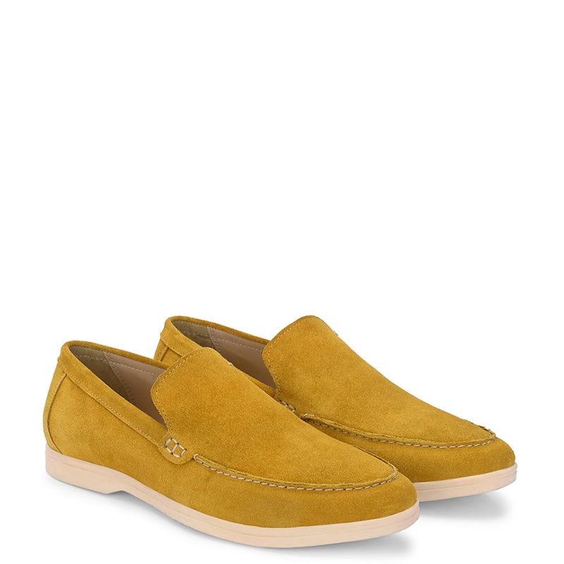 Suede Leather Moccasin Olive Green Loafer Shoe For men