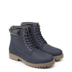 Urban Leather Lace Up High Ankle Boot Blue