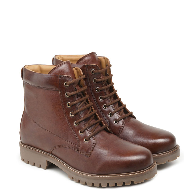 Classic Leather Lace Up Ankle Boot Brown