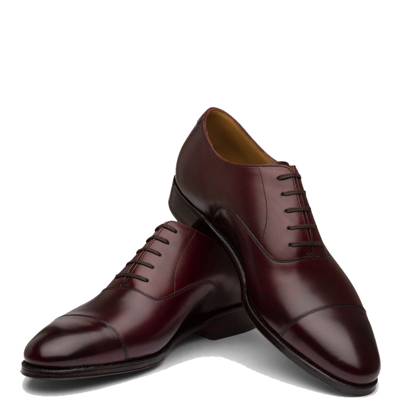 Classic Design Captoe Plain Leather Oxford Shoe Black